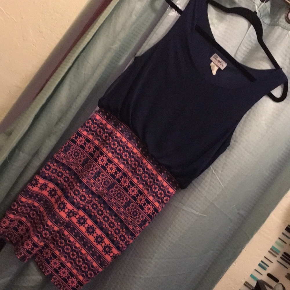 SOLD Navy and pink short summer/cocktail dress